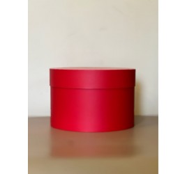 Короткая круглая коробка 22,5 см  Красная