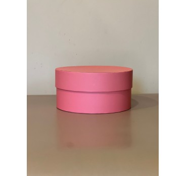 Короткая круглая коробка 20 см розовый